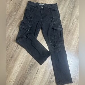 Rivelli Men's Black Distressed Jeans